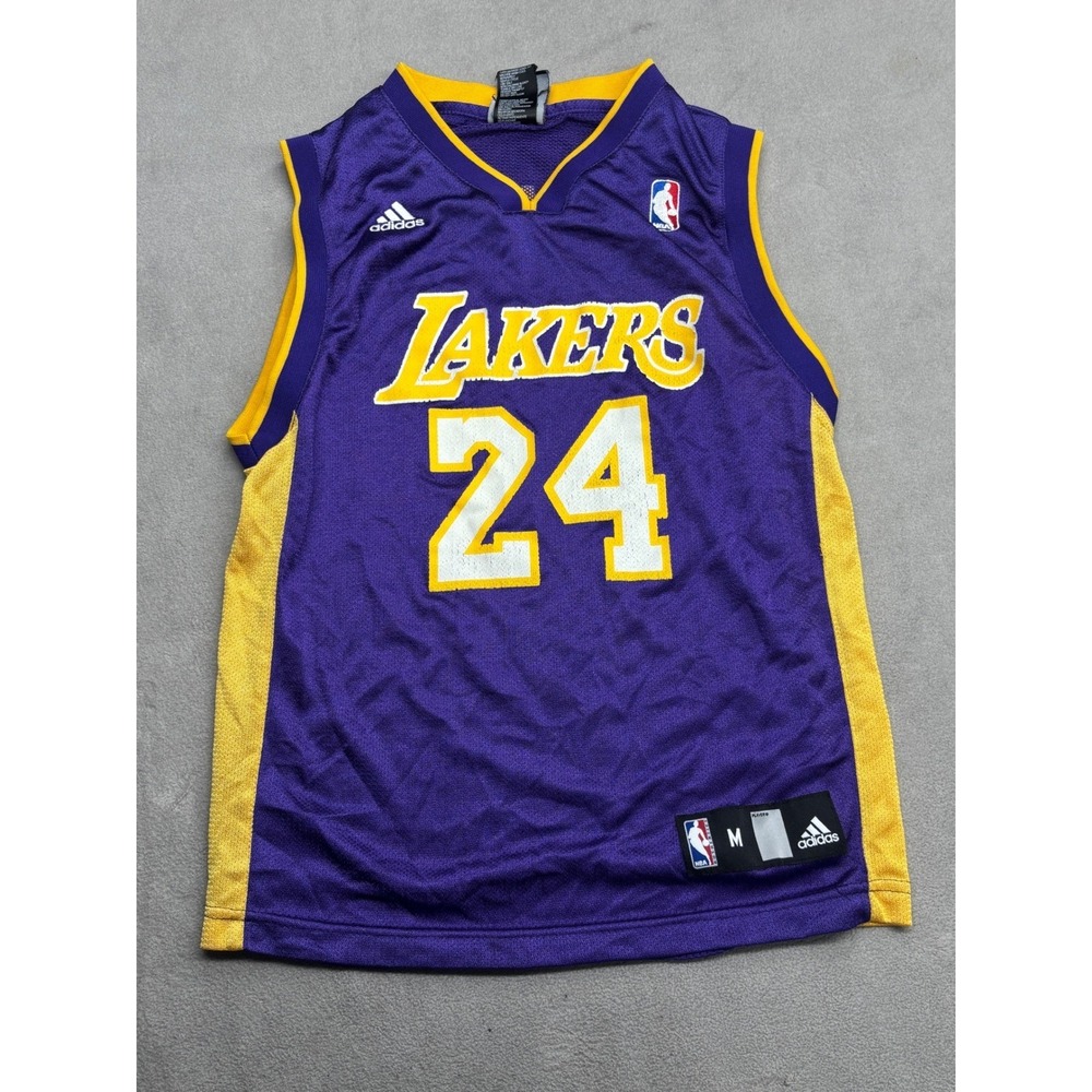 Adidas Kobe Bryant Los Angeles Lakers 24 Youth Jersey Purple Medium NBA Mesh